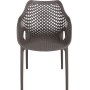 Anthrazitfarbener Gartenstuhl Lauria im 2er-Set von Garden Pleasure. Moderner Gartenstuhl mit Armlehne.