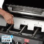 Detailaufnahme: Enders Gasgrill Monroe Pro 3 SIK Turbo, Simple Clean System, Brenner und Turbo Zone.