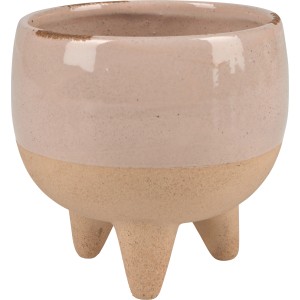 Cremefarbener Keramik-Blumentopf „Desert Flower“ für Sukkulenten, 10,3 cm Durchmesser.