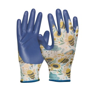 Gebol Arbeitshandschuhe Gardeluxe Kids Gr. 5 mit Bienenmuster für Jungen.