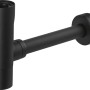 Schwarzer, matter Design-Siphon DS-3420 von baliv für Waschbecken.