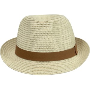 Strohhut Männer Beige Band Braun Gr. 59