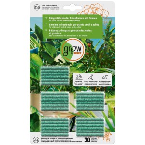 GROW by OBI Düngestäbchen für Grünpflanzen und Palmen, 30 Stück für gesundes Wachstum.