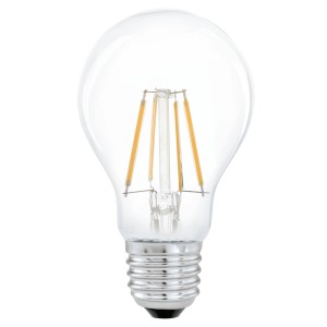Klares Eglo E27 LED Leuchtmittel in Globeform, 4W, warmweißes Licht.