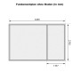 Fundamentplan des Karibu Holz-Gartenhauses Glostrup, 420x270 cm, mit Maßangaben.
