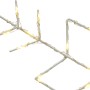 Detailaufnahme: Weiße Metall-Schneeflocke (30 cm) mit warmweißen LEDs, Außen-Dekoleuchte.