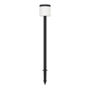Eglo LED Solar Erdspieß Pantete, 115cm, schwarz-weiß, mit Sensor für Gartenbeleuchtung.