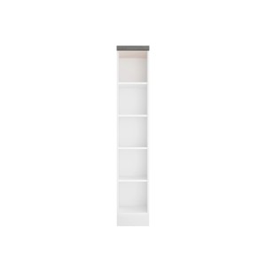 Offenes Küchenregal Gera, 30 cm breit, in Weiß/Beton Optik für mehr Stauraum in der Küche.