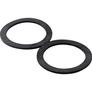 Zwei schwarze KÖRO EPDM Dichtungsringe, 42x55x2 mm, für 1 1/4" Verschraubungen.
