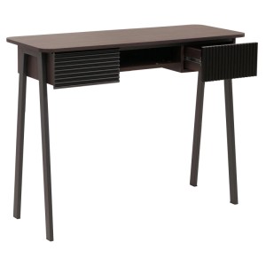 Konsolentisch O40 in Walnuss-Optik mit Schubladen und Ablage, 88x110x40cm.