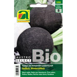 Bio Saatgut: Schwarzer, runder Winterrettich von Austroselect.