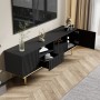 okwish TV Schrank mit Gold Füßen und Gold Rand für Wohnzimmer 165x36x55cm Schwarz_4