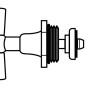 Kirchhoff Knebel-Oberteil aus Messing, 20 mm (3/4 Zoll), blank, für Armaturen.