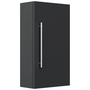 Posseik Hängeschrank, 62 cm, Grafit, Bad-Einbauschrank mit Tür und silberfarbenem Griff.
