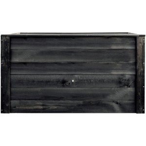 Anthrazitfarbenes Holz-Hochbeet, 150x76x74 cm, für Garten und Terrasse.