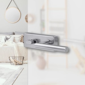 Novadoors Schlosskasten Nova 61, Edelstahloptik, WC-Schloss für Glastüren.