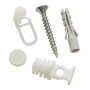 Gardinia Zubehör-Set für 2-läufige Vorhangschiene in Weiß mit Rollringen, Schrauben und Dübel.