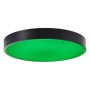 Smarte LED Deckenleuchte Vadin, schwarz/weiß, Ø 49cm mit grüner Beleuchtung.