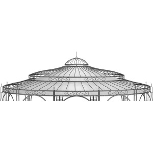 Eleo Sonnensegel Toskana Ø 550 cm für Pavillon Toskana Lichtgrau