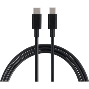 Schwarzes USB-C auf USB-C Ladekabel, 1,5 m lang, mit robustem PVC-Mantel für Computer & Multimedia.