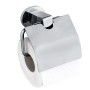 Wenko Toilettenpapierhalter Maribor mit Deckel, silber glänzend, zur Wandmontage.