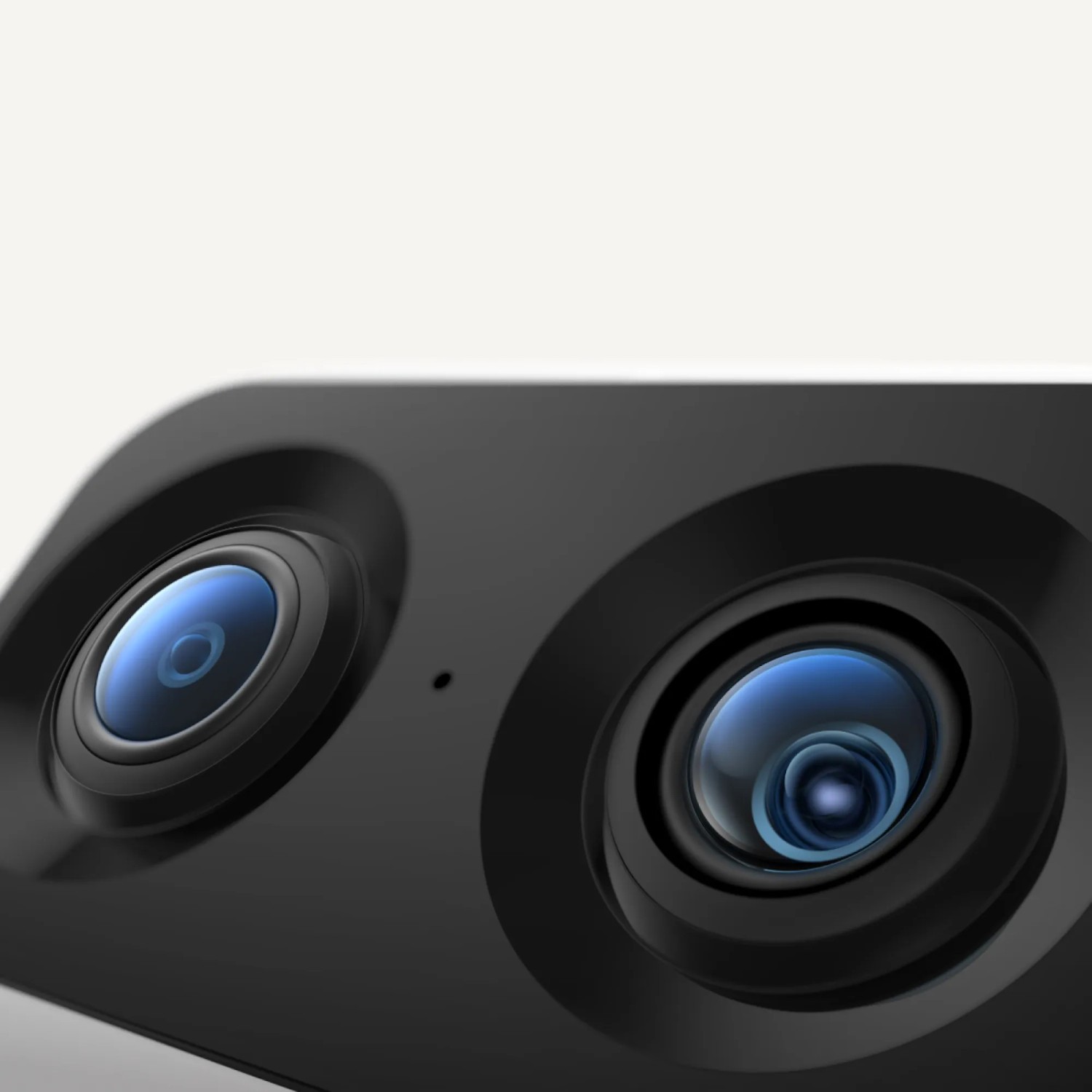 Nahaufnahme der schwarzen Eufy S350 Innenkamera mit Dual-Kamera und 8x Zoom.
