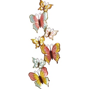 Bunte Wanddeko: Metall Schmetterlinge, 89,5 cm, für Garten und Wohnraum.