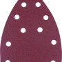 Schleifpapier für LUX Akku-Multischleifer A-MS-20, rote Oberfläche mit Löchern.