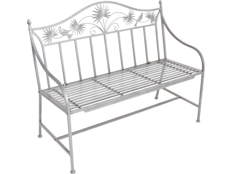 Metall Gartenbank 2Sitzer Silbergrau 84 x 111 x 52 cm kaufen bei OBI