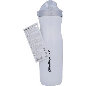 Weiße Fischer Trinkflasche Thermo 500 ml mit transparentem Deckel und Saugnippel.