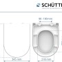 Schütte WC-Sitz Duroplast D-Form mit Absenkautomatik und Schnellverschluss, Maße