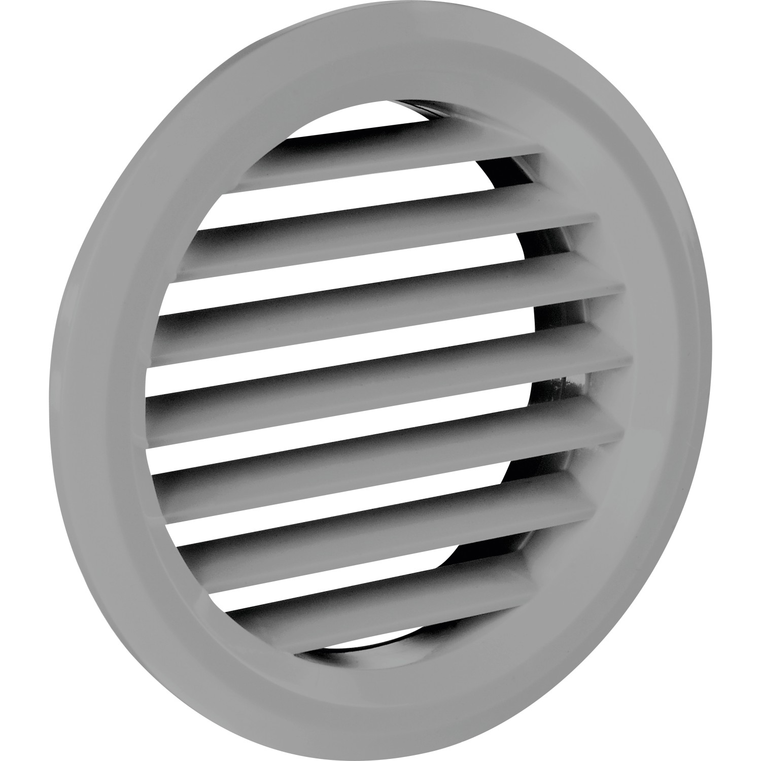 Rundes Möbelgitter, Ø 59 mm, hellgrau, 4er-Set, aus Kunststoff für Lüftung.