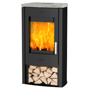 Fireplace Tuvalu Kaminofen Speckstein Schwarz 6 kW