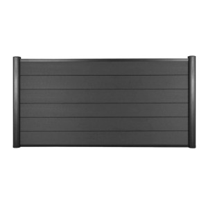MCW WPC-Sichtschutz Savoie, Basiselement niedrig, 1,90 m, anthrazit, mit Alu-Pfosten.
