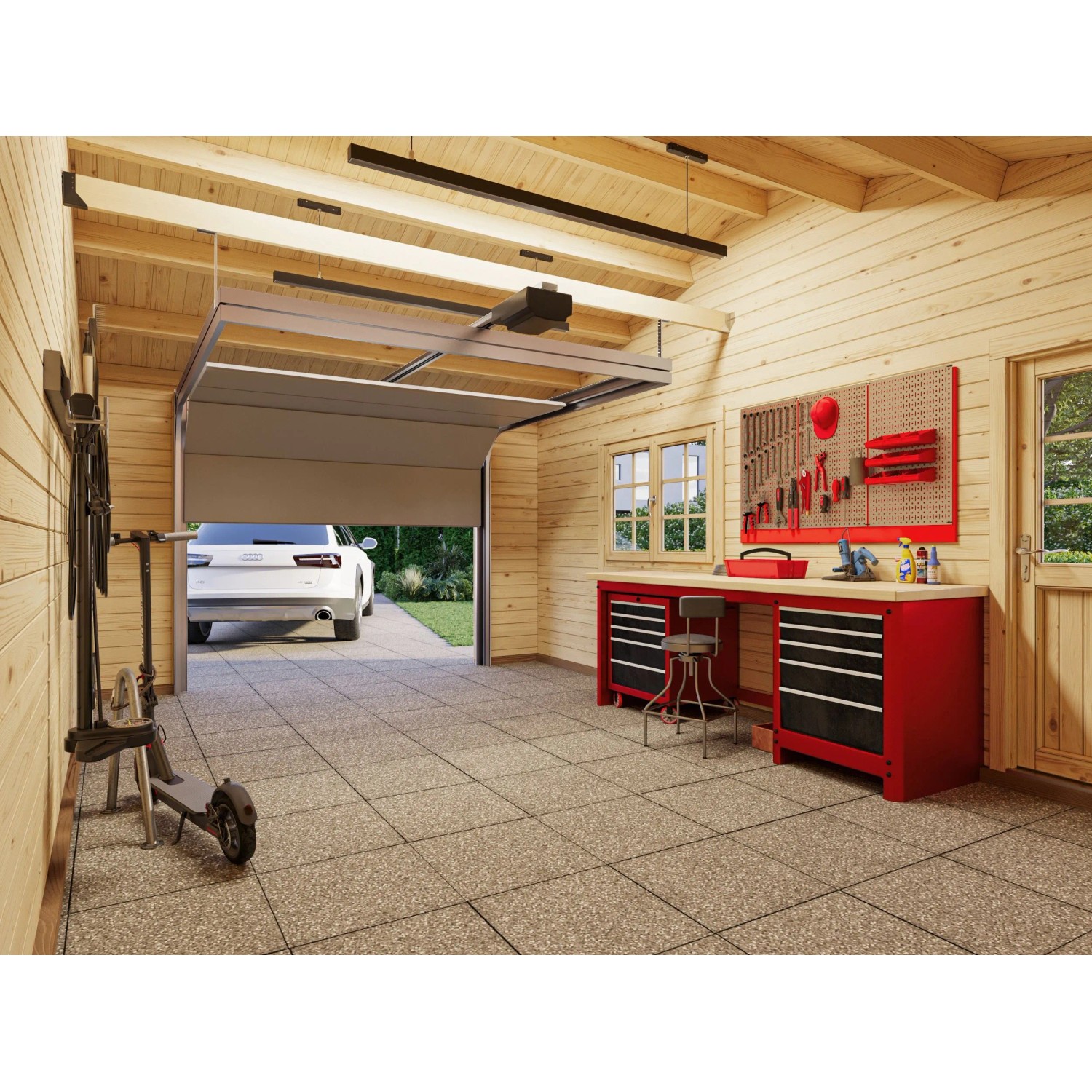 Palmako Garage Roger mit Sektionaltor 953 x 550 cm Naturbelassen FSC®_2