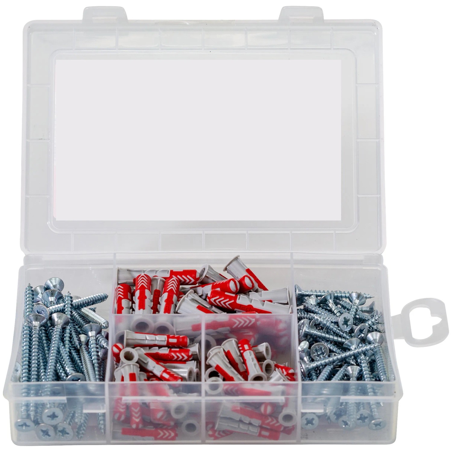 Fischer Meister-Box Wohnraum mit Dübeln und Schrauben (160 Teile) in Sortierbox.