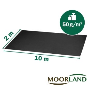 Schwarzes Moorland Gardur Unkrautvlies, 200x1000cm, zur Unkrautvernichtung im Garten.