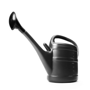 Anthrazitfarbene BigDean Gießkanne aus Kunststoff, 10 Liter, mit abnehmbarem Brausekopf für Garten & Pflanzen.