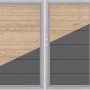 Sichtschutzzaun Doppeltor Design WPC, Holz- und Anthrazitfarben, inklusive Beschlagsatz.