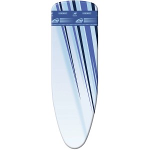 Leifheit Bügeltischbezug Thermo Reflect Glide&Park S/M mit blauem Muster.