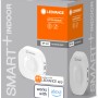 Ledvance Smart+ Bewegungsmelder, weiße Verpackung mit Sensor und Logos für App und Alexa.