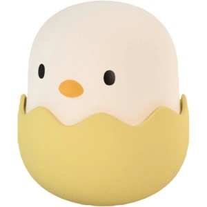 Gelbes LED-Nachtlicht Baby Eggy mit Akku, dimmbar und mit RGB-Licht.