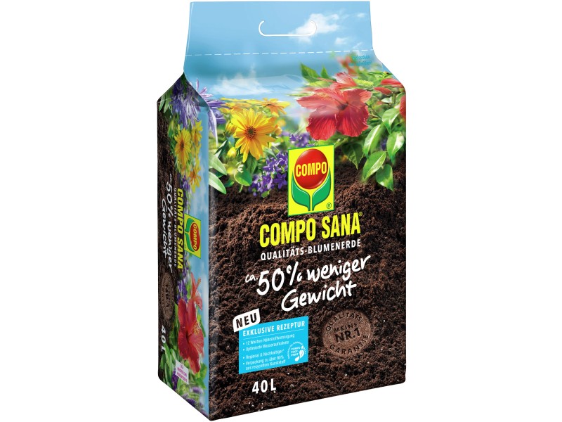 Compo QualitätsBlumenerde ca. 50 Prozent weniger Gewicht 1 x 40 l