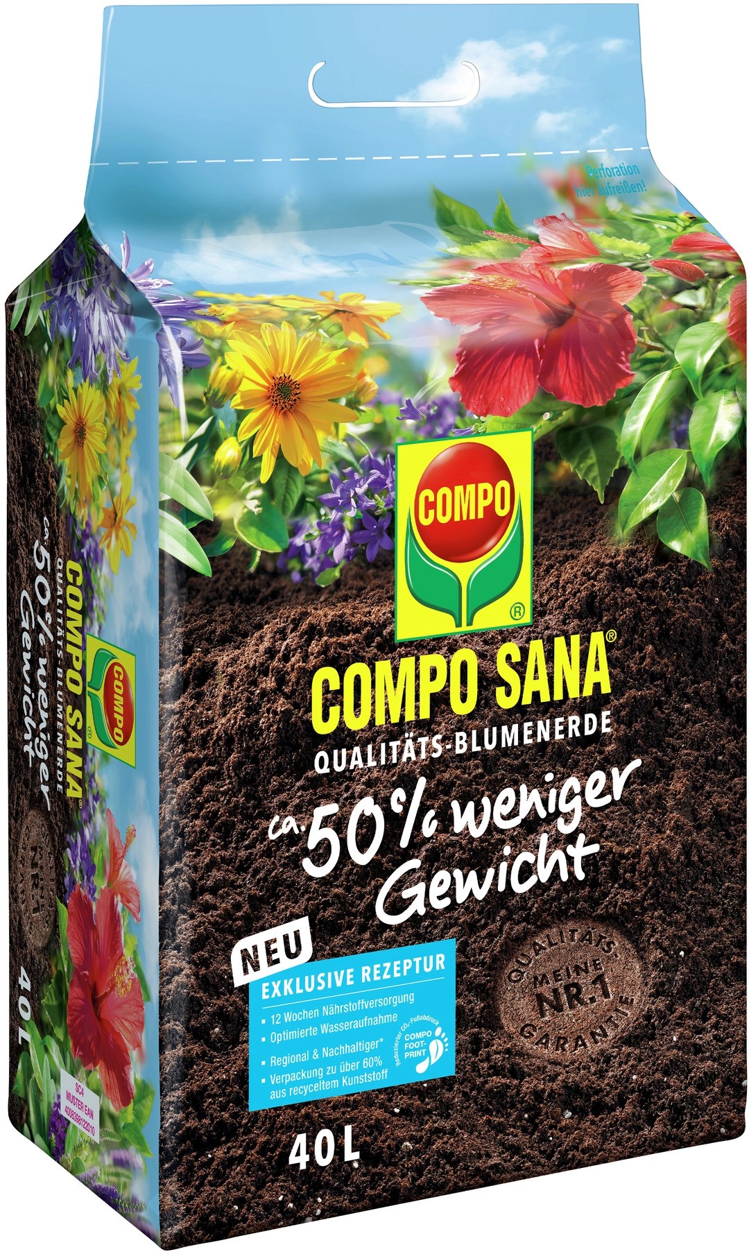 Compo QualitätsBlumenerde ca. 50 Prozent weniger Gewicht 1 x 40 l