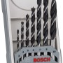 Bosch Holzbohrer-Set Pro, 7-teilig im grauen Kasten mit Größenangabe.