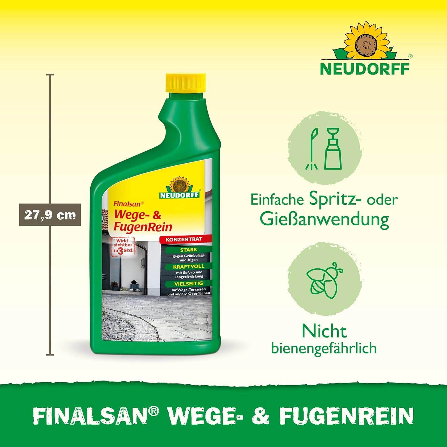 Neudorff Finalsan Wege- und Fugenrein 1l Flasche zur Grünbelagentfernung.
