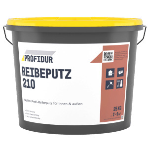 Eimer Profidur Reibeputz 210, weiß, 25 kg. Strukturputz für Innen- und Außenbereich.