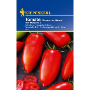 Kiepenkerl Tomatensamen San Marzano 2: längliche, rote San-Marzano-Tomaten.