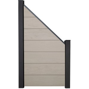 GroJaSolid Grande Schrägzaun, 90x180/90 cm, Bi-Color Beige, für Zaunbau & Sichtschutz.