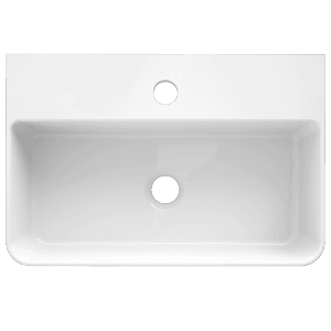 Domberg Handwaschbecken DB2005, 46x30,5 cm, Weiß, Slimline-Design, zur Wand- oder Aufsatzmontage.